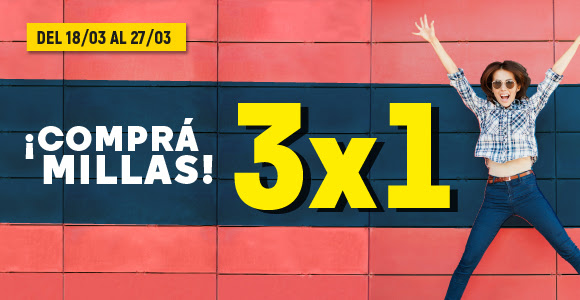3 x 1 en millas con Aerolineas Plus hasta el 27 de marzo